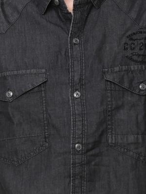 black solid casual shirt - 17278670 - Standard Image - 5