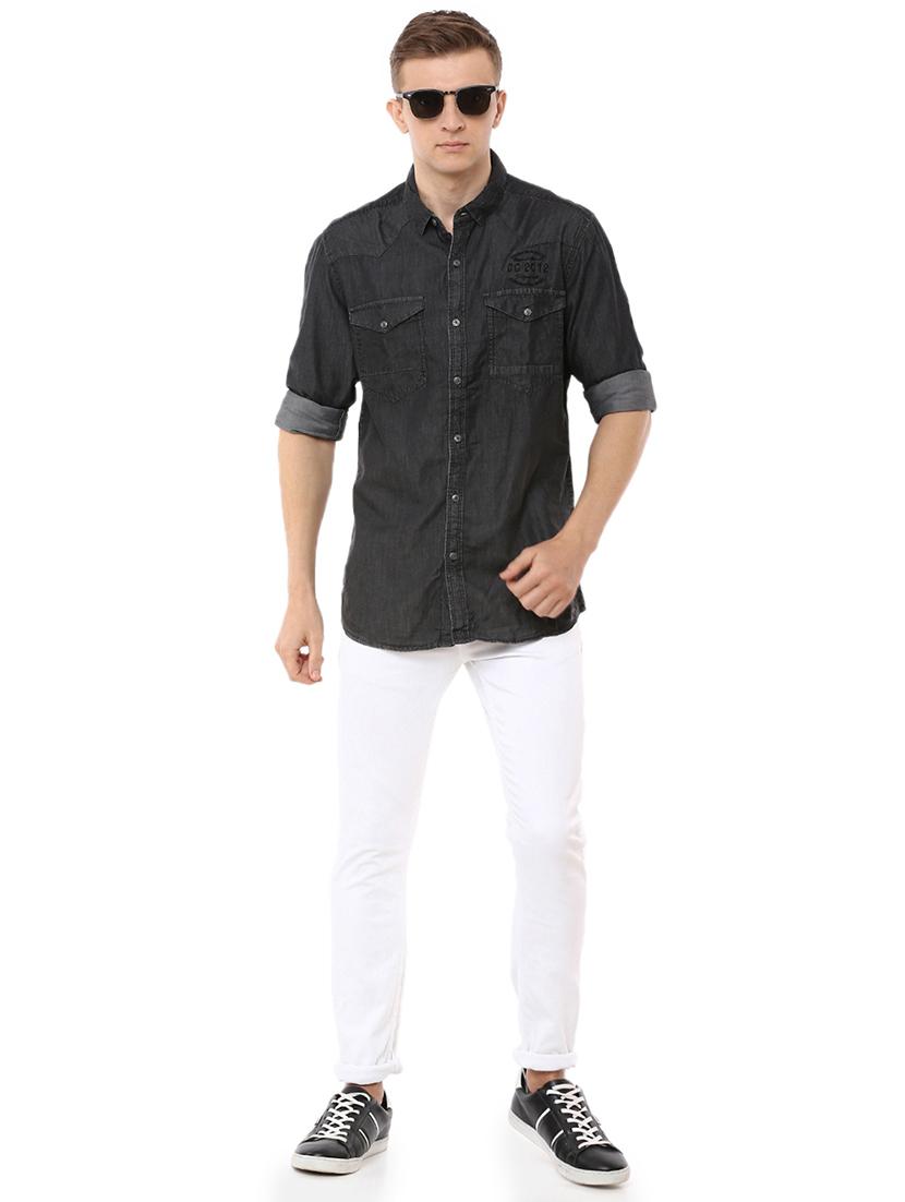 black solid casual shirt - 17278670 - Zoom Image - 4