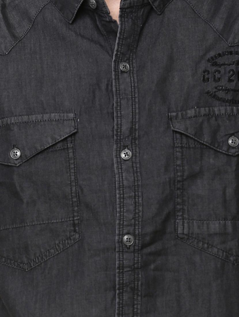 black solid casual shirt - 17278670 - Zoom Image - 5