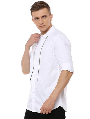 white taped casual shirt - 17278680 - Standard Image - 2