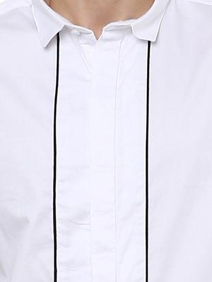 white taped casual shirt - 17278680 - Standard Image - 5