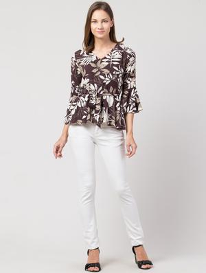 tie front peplum top - 17279045 - Standard Image - 4