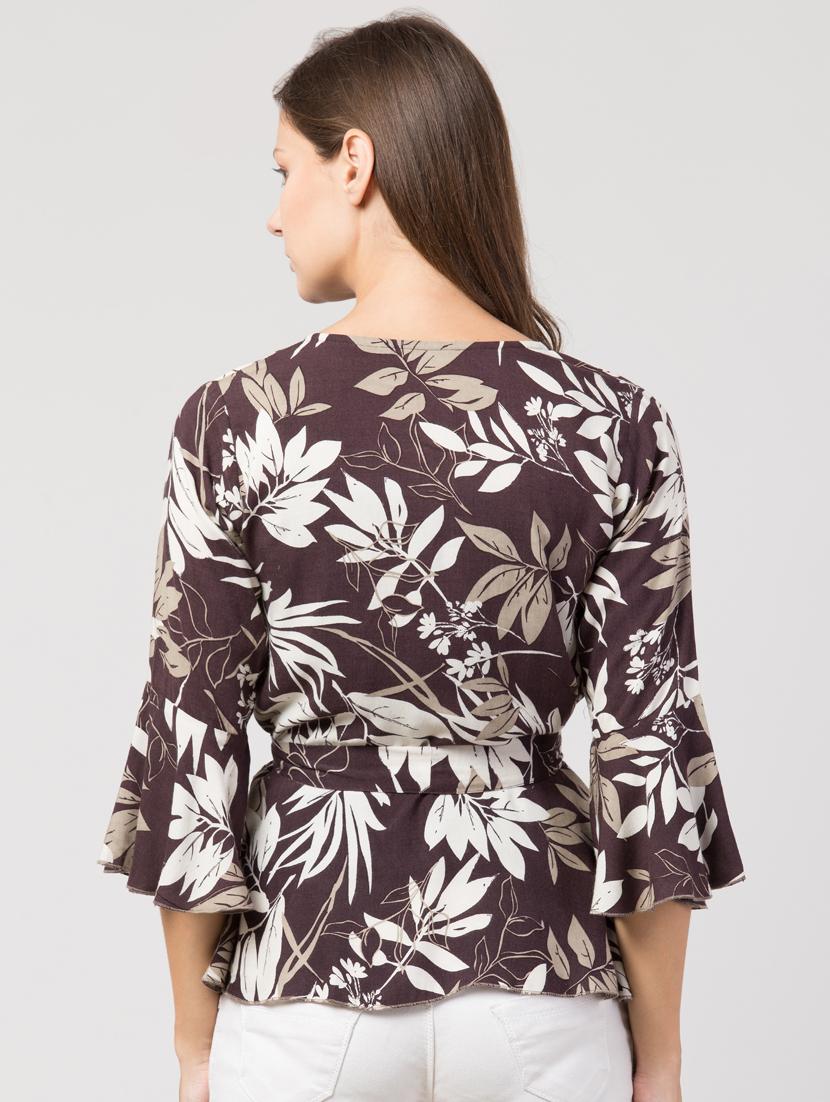 tie front peplum top - 17279045 - Zoom Image - 3