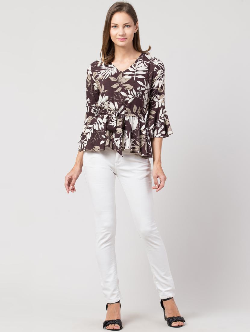 tie front peplum top - 17279045 - Zoom Image - 4