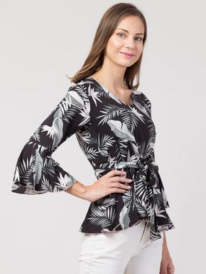 tie front peplum top - 17279046 - Standard Image - 2