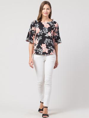 bell sleeved floral top - 17279047 - Standard Image - 4