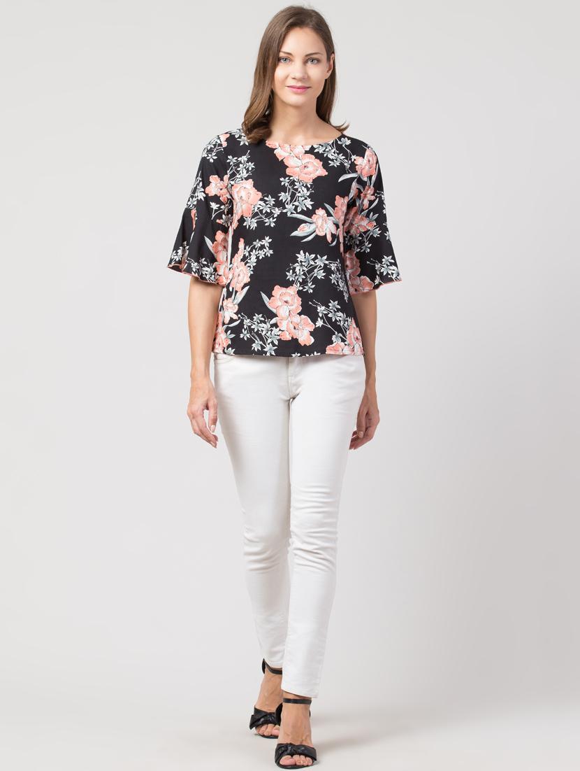 bell sleeved floral top - 17279047 - Zoom Image - 4