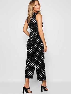 polka dot full leg jumpsuit - 17279247 - Standard Image - 2