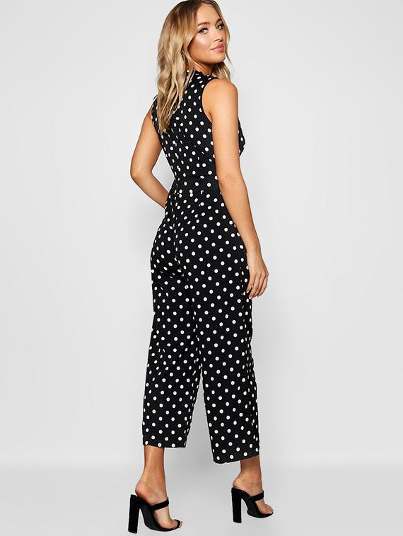 polka dot full leg jumpsuit - 17279247 - Zoom Image - 2