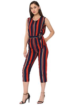 tie front striped jumpsuit - 17279254 - Standard Image - 2
