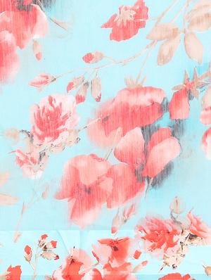 floral printed saree with blouse - 17279535 - Standard Image - 5