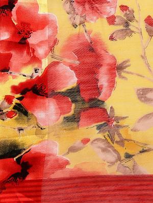 floral printed saree with blouse - 17279538 - Standard Image - 5