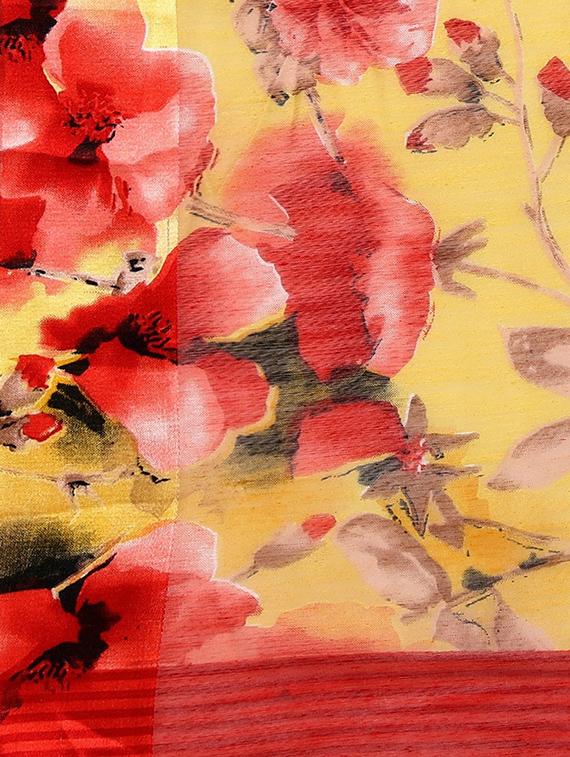 floral printed saree with blouse - 17279538 - Zoom Image - 5