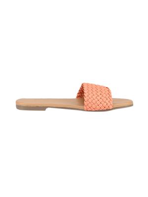 orange pu slip on sandals - 17279565 - Standard Image - 2