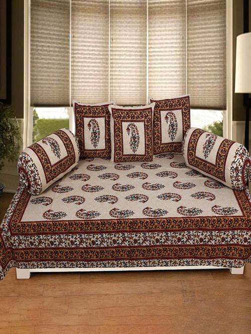 cotton jaipuri print traditional diwan set - 17279702 - Very Small Image - 1