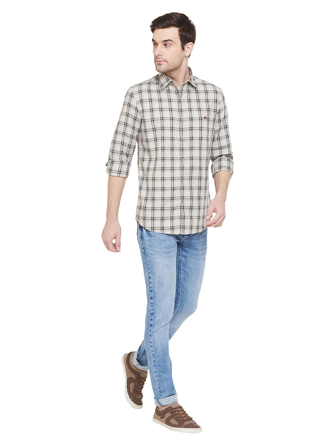 beige checkered casual shirt - 17279752 - Zoom Image - 4