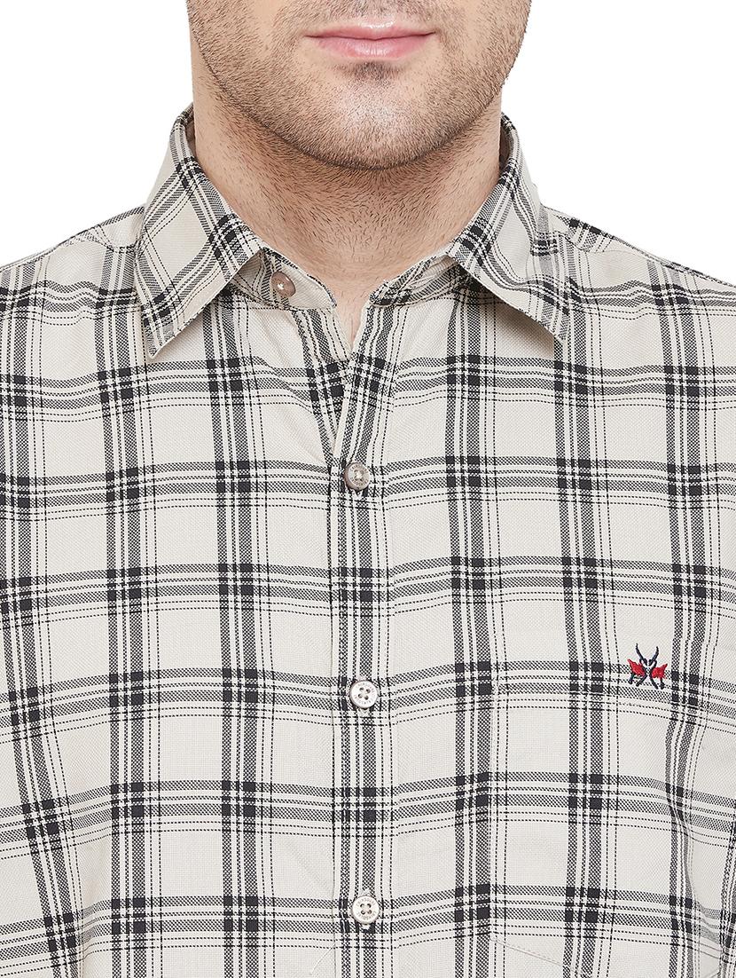beige checkered casual shirt - 17279752 - Zoom Image - 5