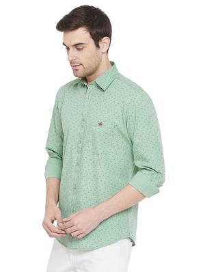green printed casual shirt - 17279756 - Standard Image - 2