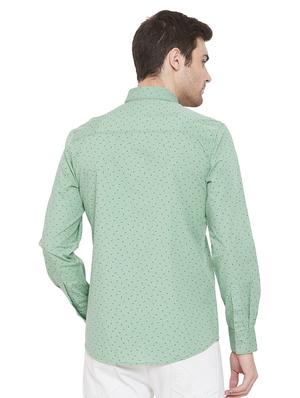 green printed casual shirt - 17279756 - Standard Image - 3