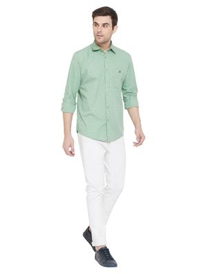 green printed casual shirt - 17279756 - Standard Image - 4