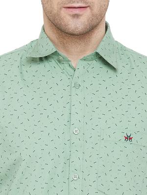green printed casual shirt - 17279756 - Standard Image - 5