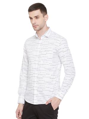 white printed casual shirt - 17279774 - Standard Image - 2