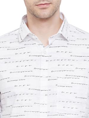 white printed casual shirt - 17279774 - Standard Image - 5