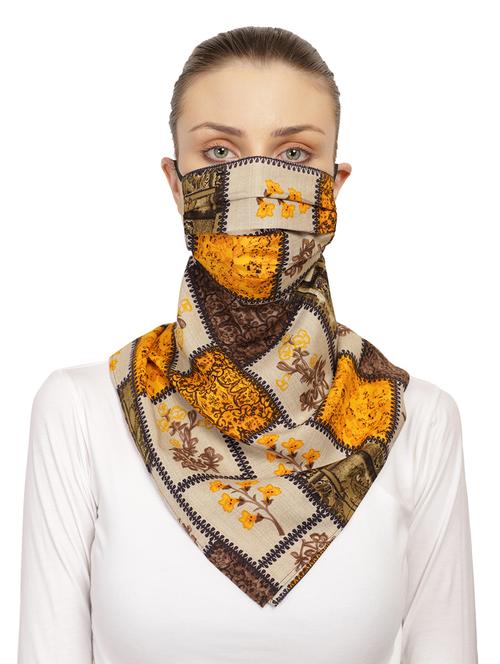 beige rayon anti-pollution scarf women mask - 17279855 - Standard Image - 1