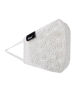 white cotton decorative women mask - 17279859 - Standard Image - 3