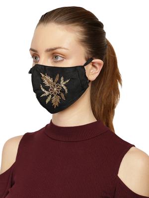 black cotton decorative women mask - 17279860 - Standard Image - 2