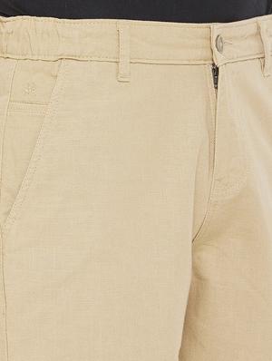 beige solid bermuda shorts - 17279981 - Standard Image - 5