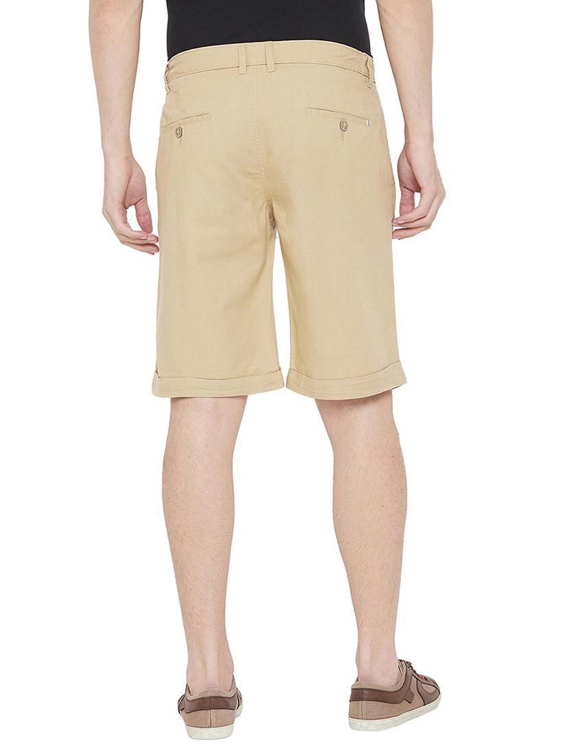 beige solid bermuda shorts - 17279981 - Zoom Image - 3