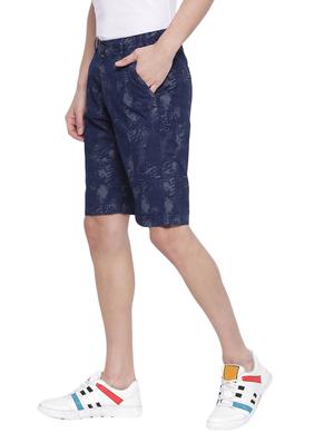 navy blue printed bermuda shorts - 17279986 - Standard Image - 2