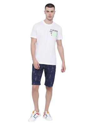 navy blue printed bermuda shorts - 17279986 - Standard Image - 4