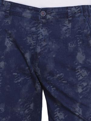 navy blue printed bermuda shorts - 17279986 - Standard Image - 5