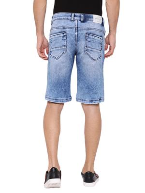 blue washed denim shorts - 17279995 - Standard Image - 3
