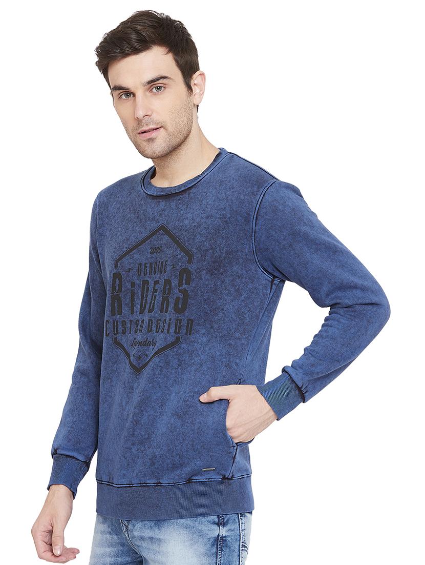 blue chest print sweatshirt - 17280007 - Zoom Image - 2