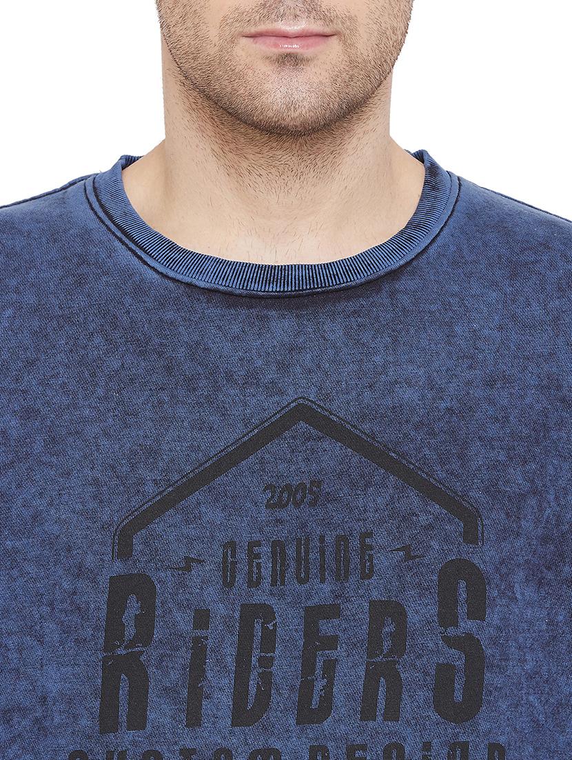 blue chest print sweatshirt - 17280007 - Zoom Image - 5