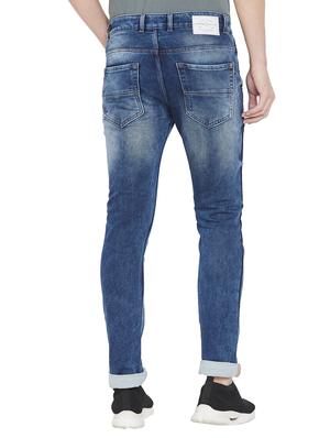blue washed distressed denim jeans - 17280026 - Standard Image - 3