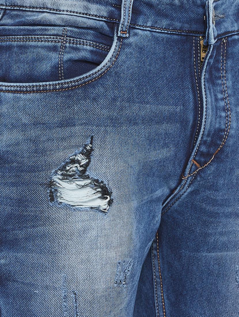 blue washed distressed denim jeans - 17280026 - Zoom Image - 5