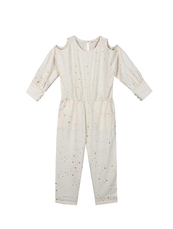 neutral polycrepe full length jumpsuit twin sets & jump suit - 17280127 - Zoom Image - 1