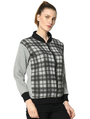 mandarin neck checkered sweatshirt - 17280511 - Standard Image - 2