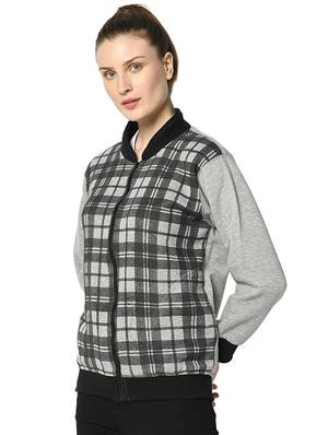 mandarin neck checkered sweatshirt - 17280511 - Standard Image - 3