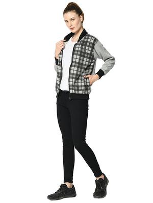 mandarin neck checkered sweatshirt - 17280511 - Standard Image - 5