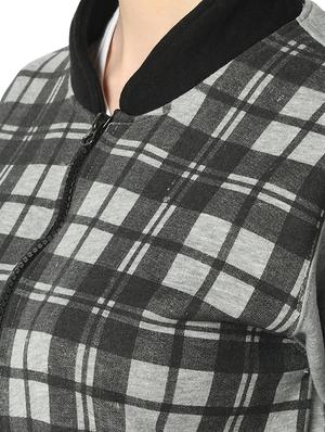 mandarin neck checkered sweatshirt - 17280511 - Standard Image - 6