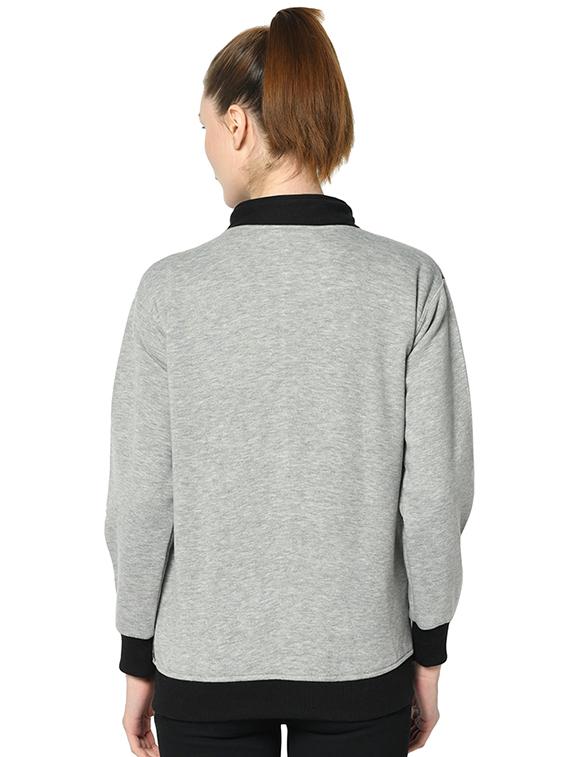 mandarin neck checkered sweatshirt - 17280511 - Zoom Image - 4