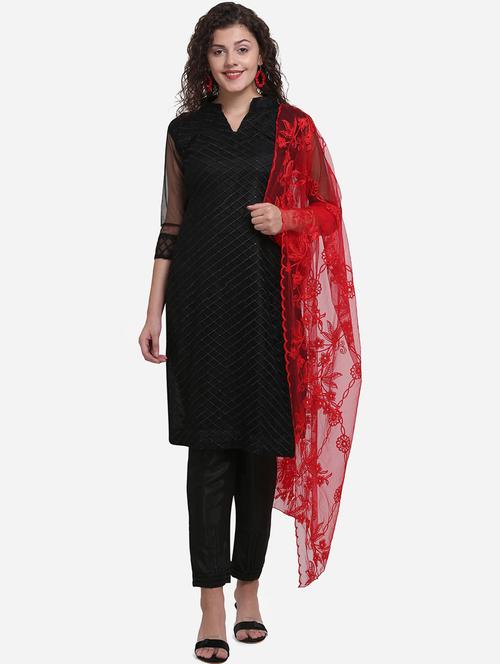 embroidered straight pant unstitched suit - 17280675 - Standard Image - 1