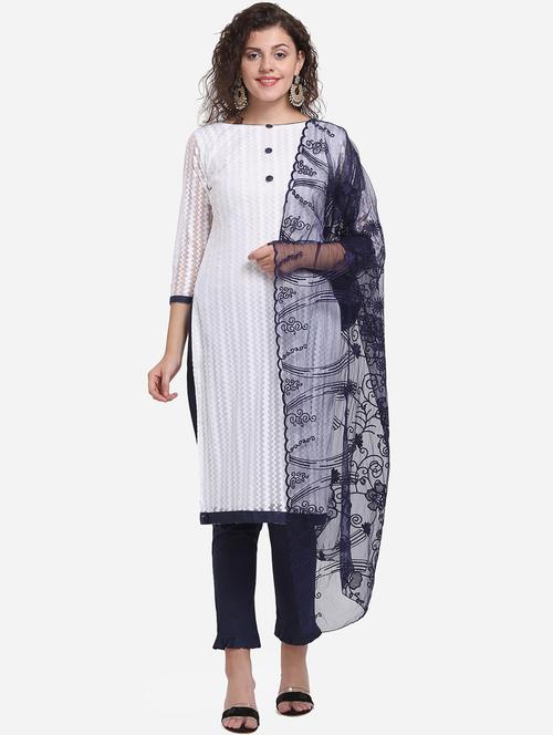 embroidered straight pant unstitched suit - 17280676 - Standard Image - 1