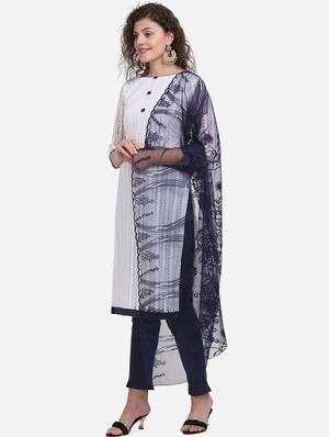 embroidered straight pant unstitched suit - 17280676 - Standard Image - 2