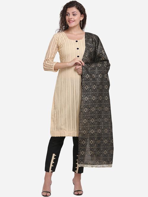 embroidered straight pant unstitched suit - 17280678 - Standard Image - 1